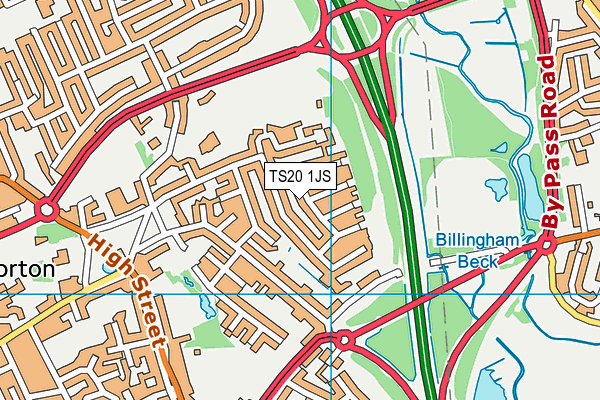 TS20 1JS map - OS VectorMap District (Ordnance Survey)