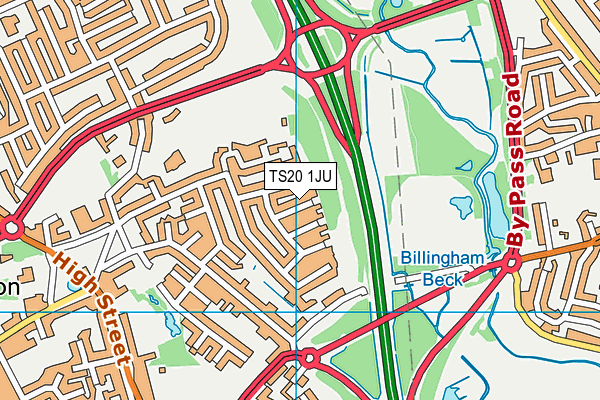 TS20 1JU map - OS VectorMap District (Ordnance Survey)