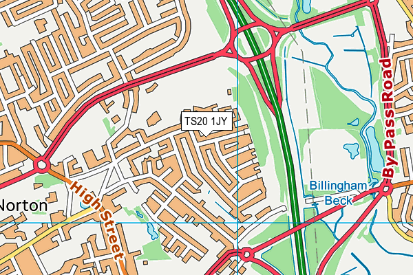 TS20 1JY map - OS VectorMap District (Ordnance Survey)