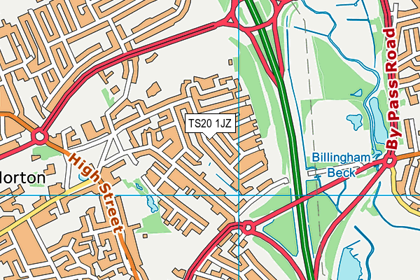 TS20 1JZ map - OS VectorMap District (Ordnance Survey)