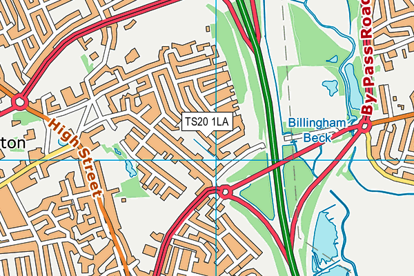 TS20 1LA map - OS VectorMap District (Ordnance Survey)