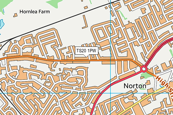 TS20 1PW map - OS VectorMap District (Ordnance Survey)