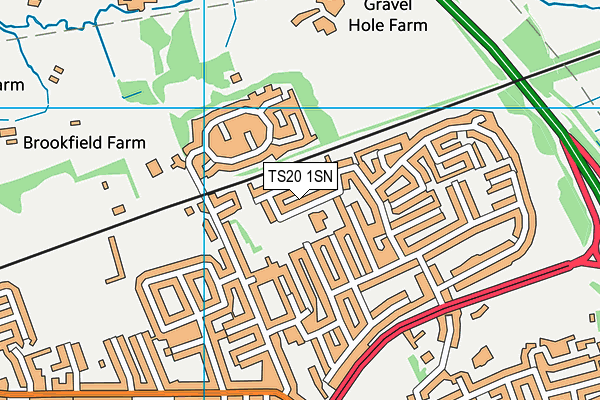 Crooksbarn Primary School map (TS20 1SN) - OS VectorMap District (Ordnance Survey)
