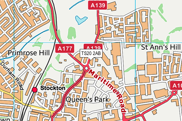 TS20 2AB map - OS VectorMap District (Ordnance Survey)