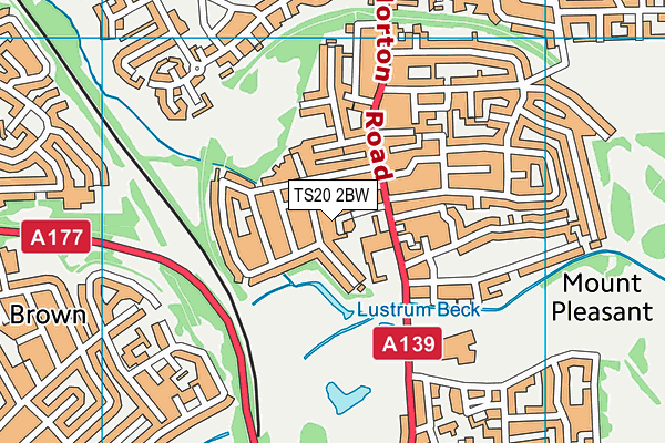 TS20 2BW map - OS VectorMap District (Ordnance Survey)