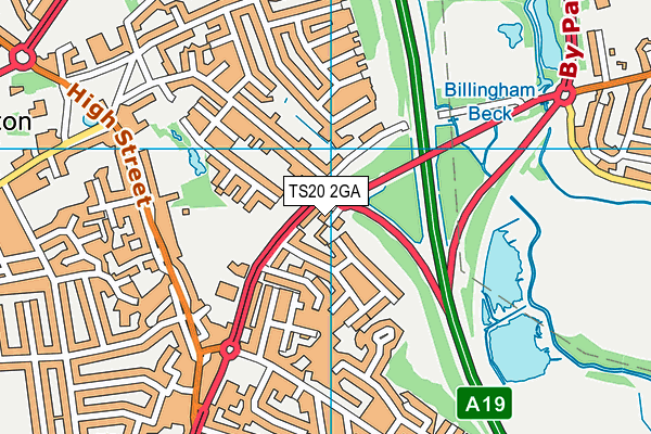 TS20 2GA map - OS VectorMap District (Ordnance Survey)