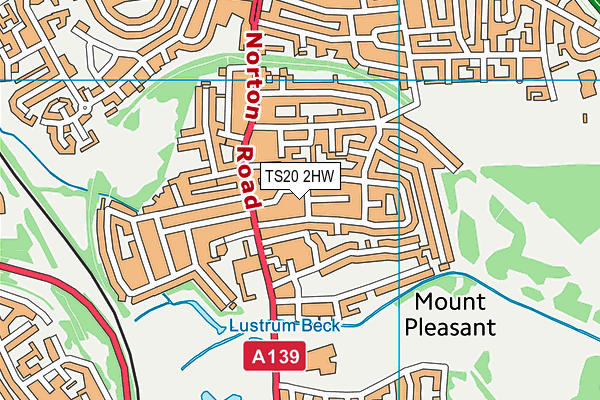 TS20 2HW map - OS VectorMap District (Ordnance Survey)