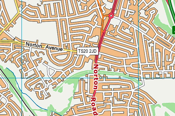 TS20 2JD map - OS VectorMap District (Ordnance Survey)