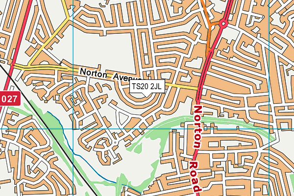 TS20 2JL map - OS VectorMap District (Ordnance Survey)