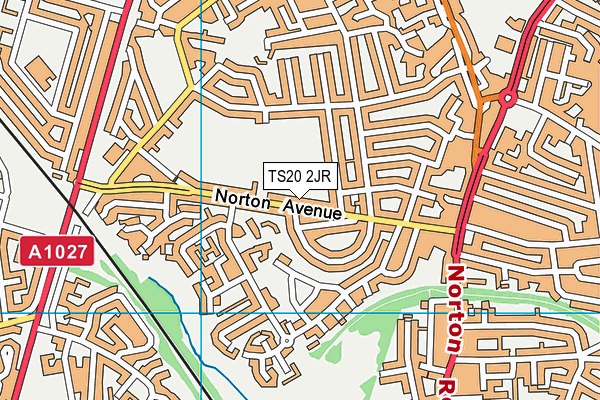 Blue Hall Recreation Ground (Closed) map (TS20 2JR) - OS VectorMap District (Ordnance Survey)