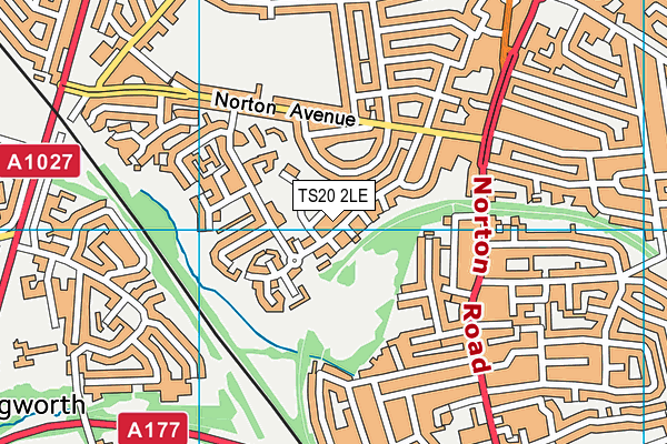 TS20 2LE map - OS VectorMap District (Ordnance Survey)