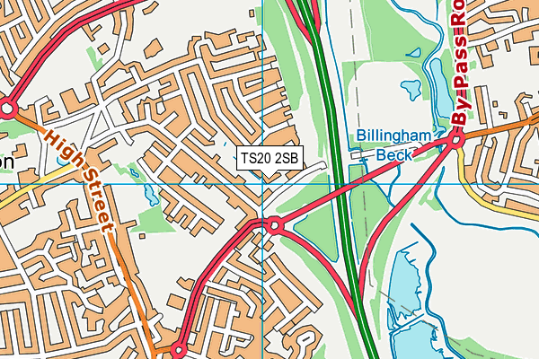 TS20 2SB map - OS VectorMap District (Ordnance Survey)