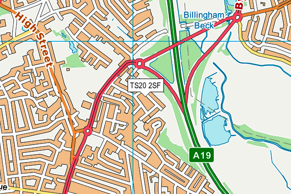 TS20 2SF map - OS VectorMap District (Ordnance Survey)