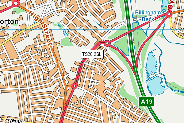 TS20 2SL map - OS VectorMap District (Ordnance Survey)