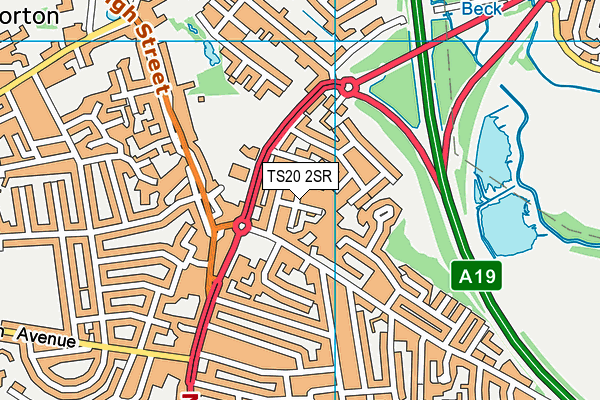 TS20 2SR map - OS VectorMap District (Ordnance Survey)