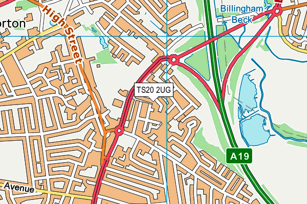 TS20 2UG map - OS VectorMap District (Ordnance Survey)