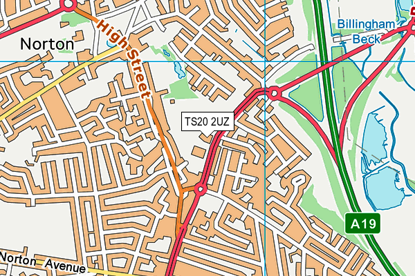 TS20 2UZ map - OS VectorMap District (Ordnance Survey)