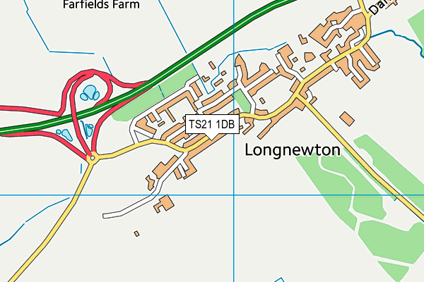 TS21 1DB map - OS VectorMap District (Ordnance Survey)