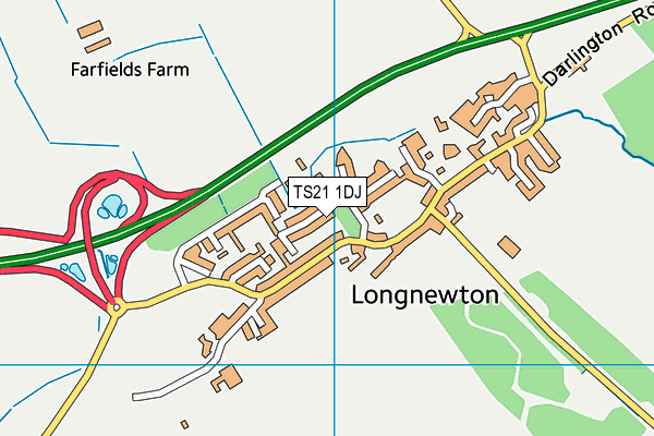 TS21 1DJ map - OS VectorMap District (Ordnance Survey)