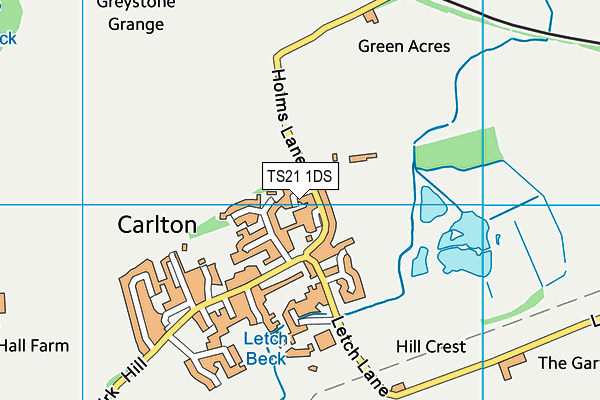 TS21 1DS map - OS VectorMap District (Ordnance Survey)