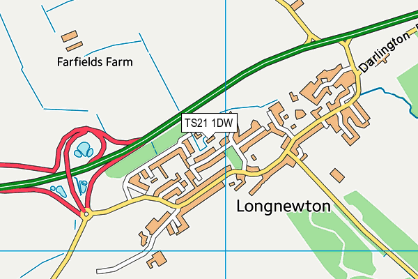 TS21 1DW map - OS VectorMap District (Ordnance Survey)