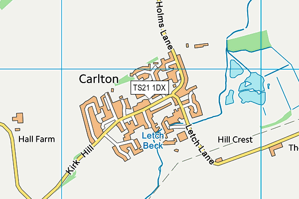 TS21 1DX map - OS VectorMap District (Ordnance Survey)