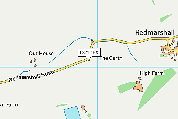 TS21 1EX map - OS VectorMap District (Ordnance Survey)