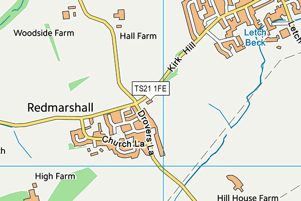 TS21 1FE map - OS VectorMap District (Ordnance Survey)