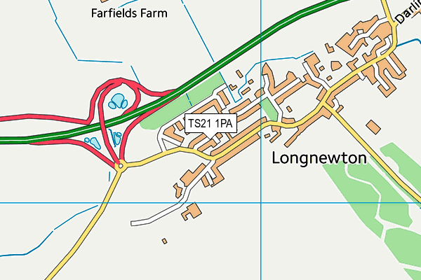 TS21 1PA map - OS VectorMap District (Ordnance Survey)