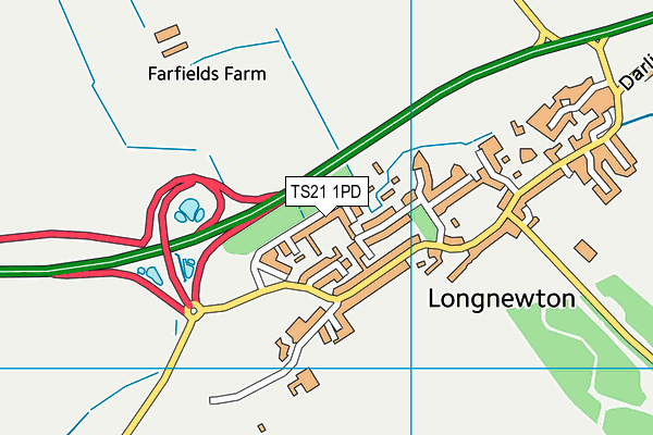 TS21 1PD map - OS VectorMap District (Ordnance Survey)