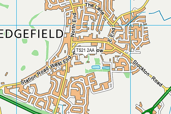 TS21 2AA map - OS VectorMap District (Ordnance Survey)