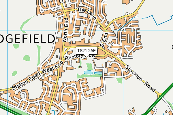 Ceddesfeld Hall map (TS21 2AE) - OS VectorMap District (Ordnance Survey)