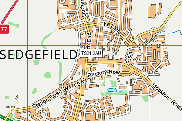 TS21 2AU map - OS VectorMap District (Ordnance Survey)