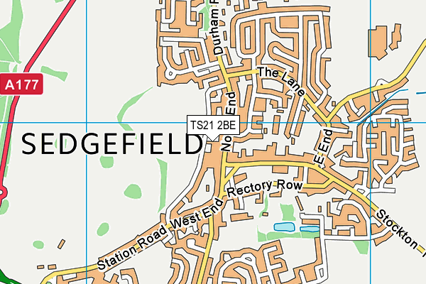 TS21 2BE map - OS VectorMap District (Ordnance Survey)