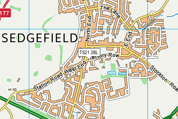 TS21 2BL map - OS VectorMap District (Ordnance Survey)