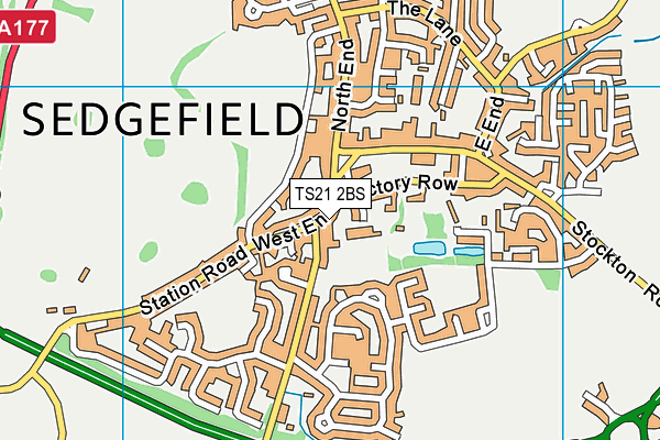 TS21 2BS map - OS VectorMap District (Ordnance Survey)