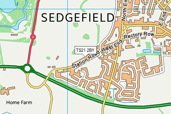 TS21 2BY map - OS VectorMap District (Ordnance Survey)