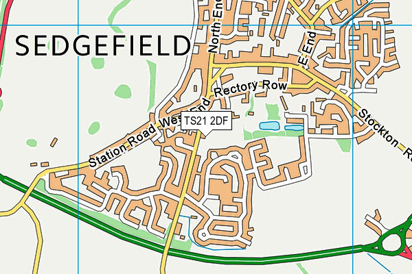 TS21 2DF map - OS VectorMap District (Ordnance Survey)