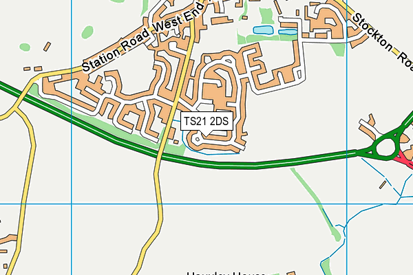TS21 2DS map - OS VectorMap District (Ordnance Survey)