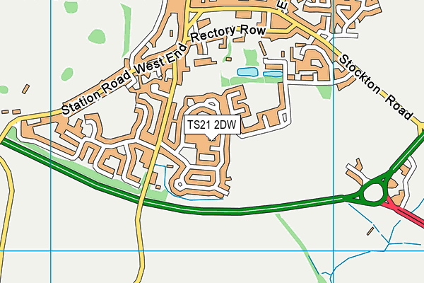 TS21 2DW map - OS VectorMap District (Ordnance Survey)