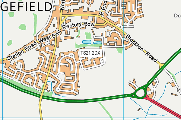 TS21 2DX map - OS VectorMap District (Ordnance Survey)