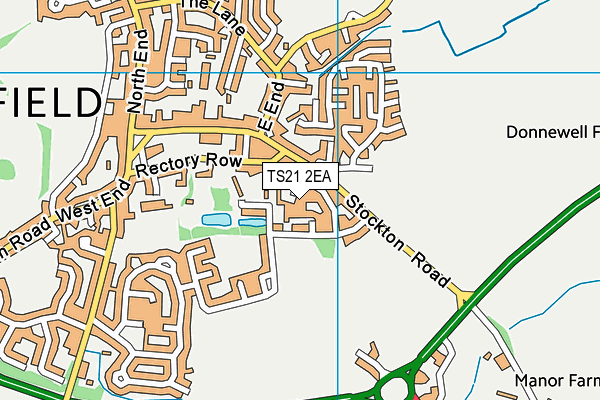 TS21 2EA map - OS VectorMap District (Ordnance Survey)