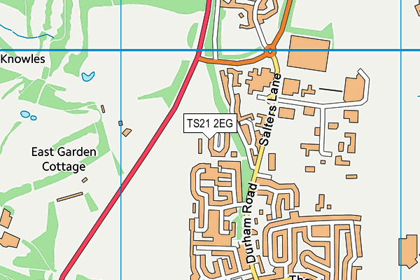 TS21 2EG map - OS VectorMap District (Ordnance Survey)