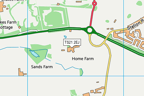 TS21 2EJ map - OS VectorMap District (Ordnance Survey)