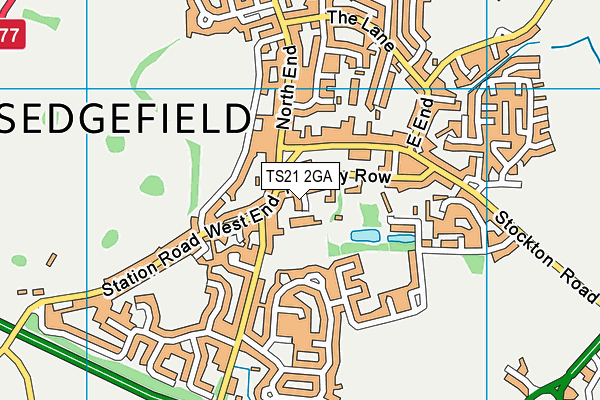 TS21 2GA map - OS VectorMap District (Ordnance Survey)