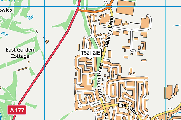 TS21 2JE map - OS VectorMap District (Ordnance Survey)