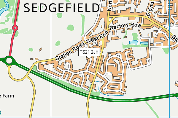 TS21 2JH map - OS VectorMap District (Ordnance Survey)