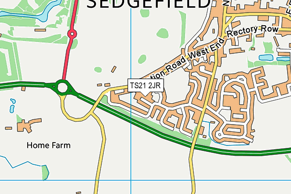 TS21 2JR map - OS VectorMap District (Ordnance Survey)