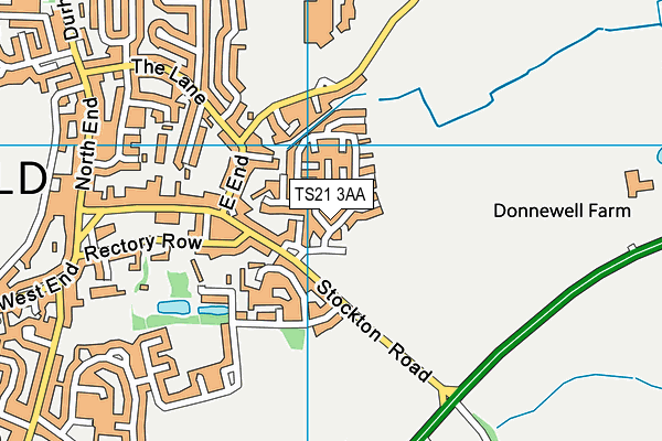 TS21 3AA map - OS VectorMap District (Ordnance Survey)