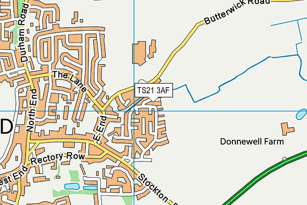 TS21 3AF map - OS VectorMap District (Ordnance Survey)